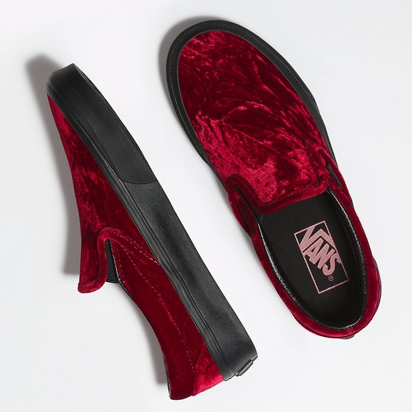 Shoes - Vans Classic Slip-on Velvet Oxblood Red